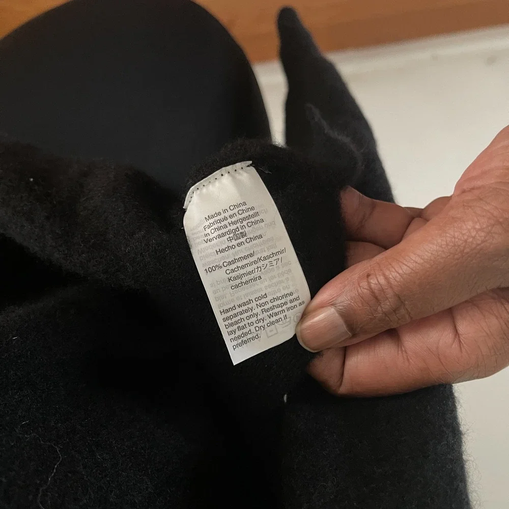 J.Crew Everyday 100% Cashmere Turtleneck Sweater Womens Large Black J6600 L Knit